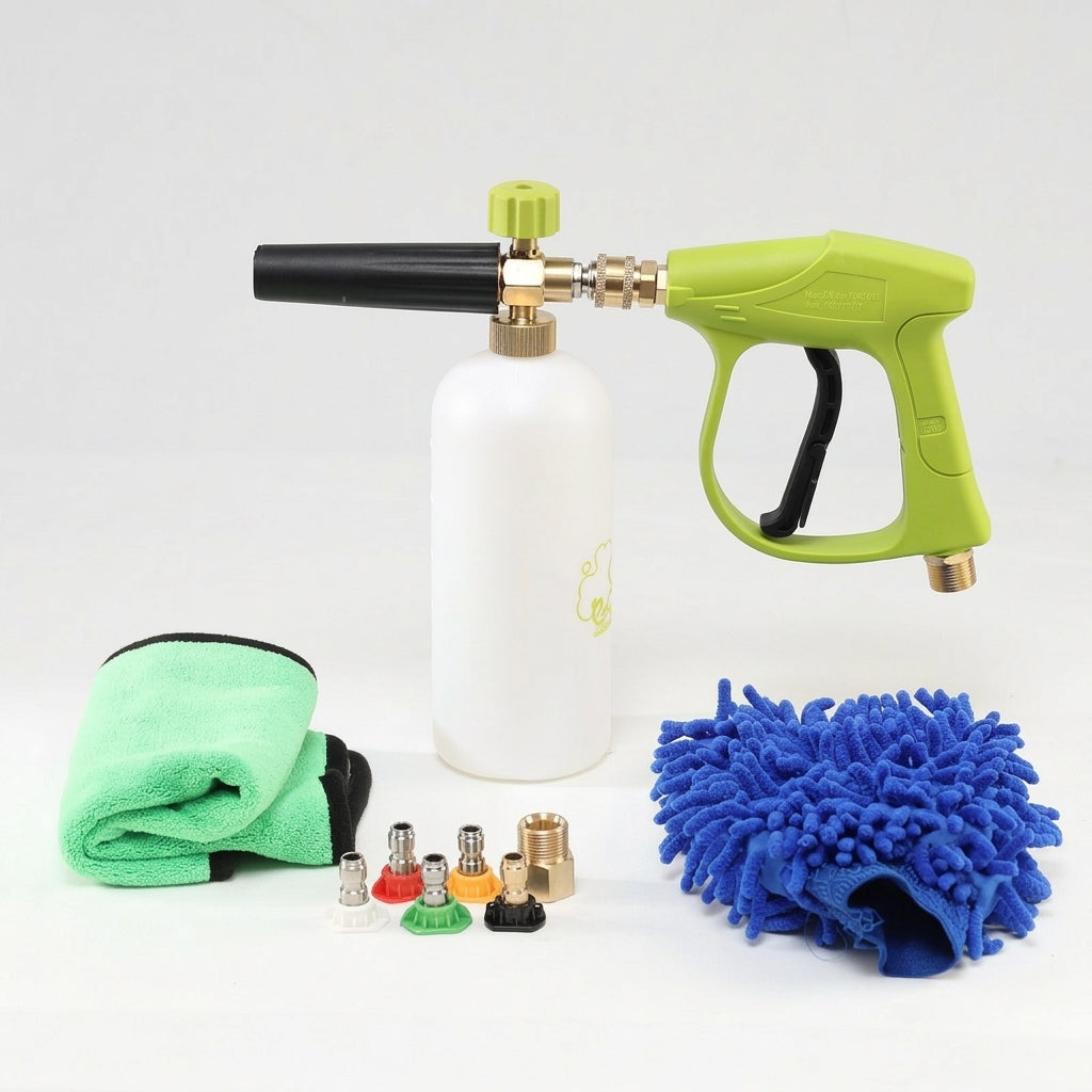 Car Cleaning Pump Sprayer for Professional Car Wash, Foam Sprayer with Brass Nozzle for Detailing, 1L Bottle Foam Lance, 190*290mm Foam Blaster
