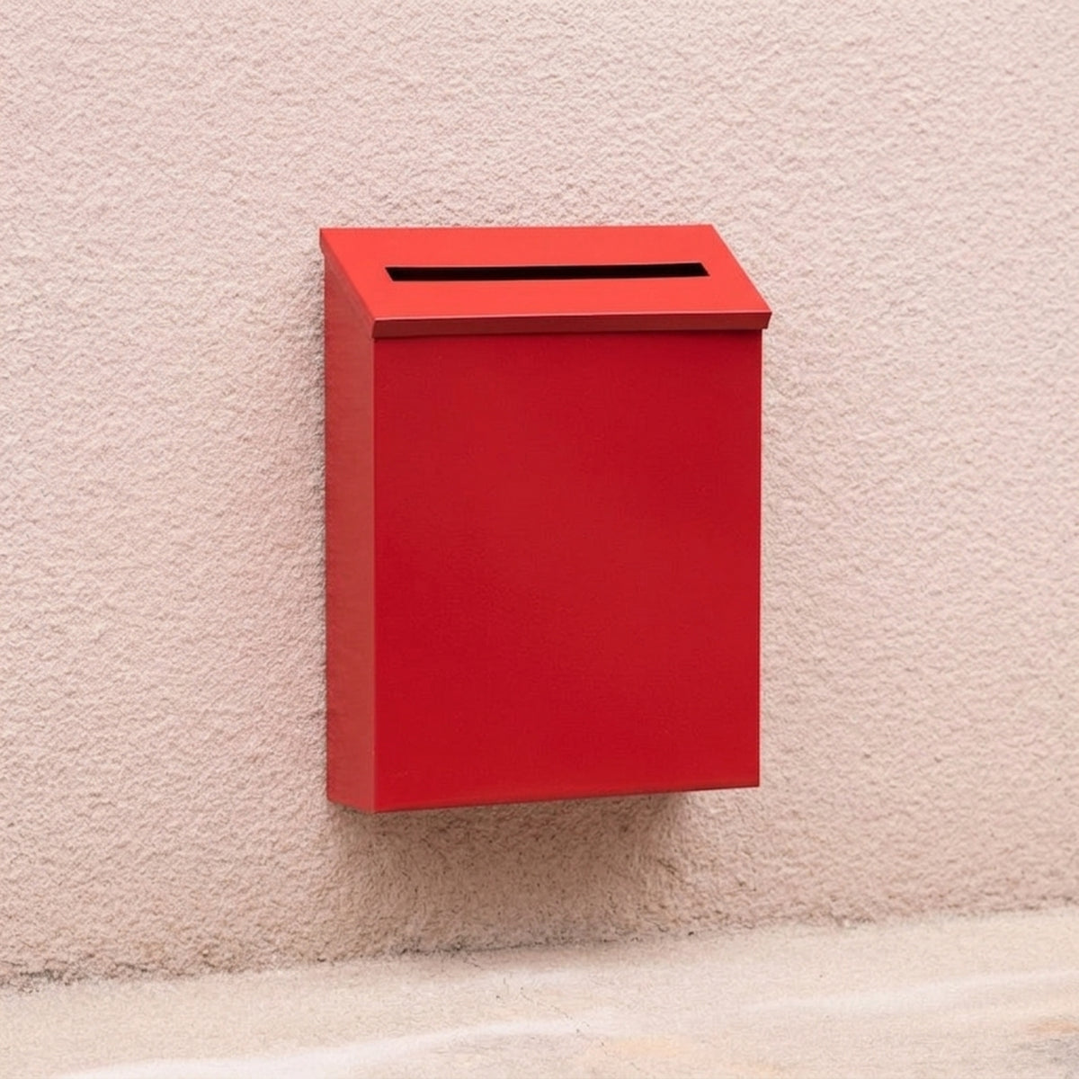 Wall Mount Mailbox Compact Mailbox with Slanted Cover Weather Resistant Wall-Attached Letterbox for Porch