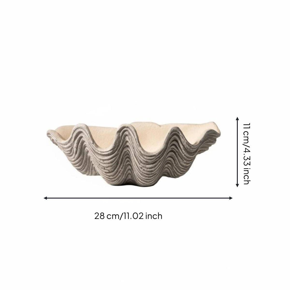 Clamshell Decor Bowl Artistic Asymmetry Clam-Shaped Decor Bowl Texture Table Ornament for Homestay