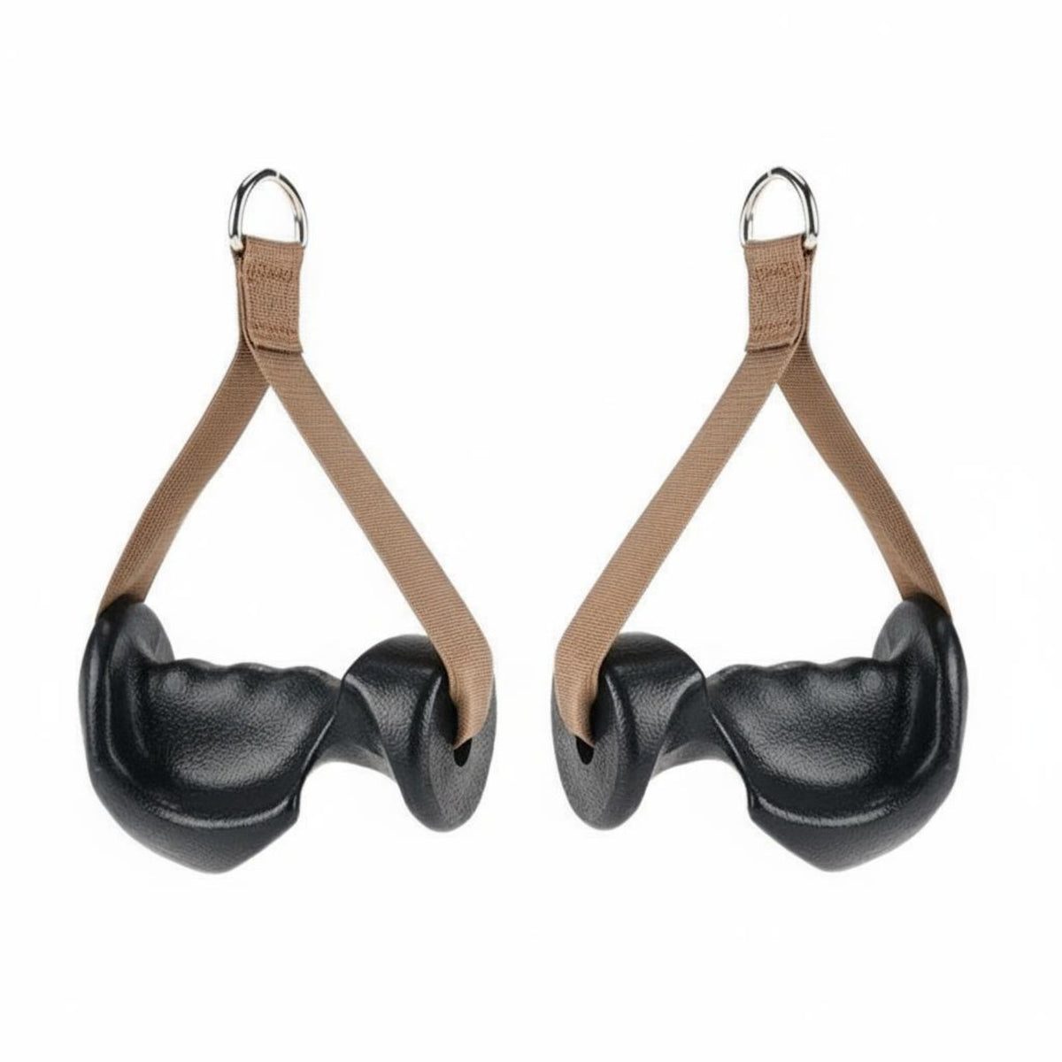 Ergonomic Exercise Handles with Metal Loop Non-Slip Cable Machine Attachments Heavy-Duty Workout Grips for Athletes