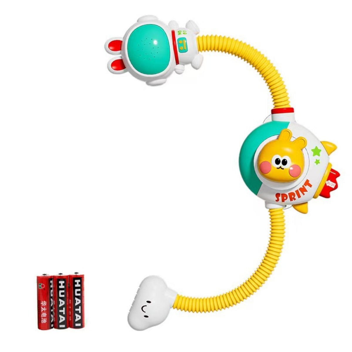 Handheld Rabbit Spaceship Shower Toy Cute Bath Toy with Shower Head Interactive for Toddlers