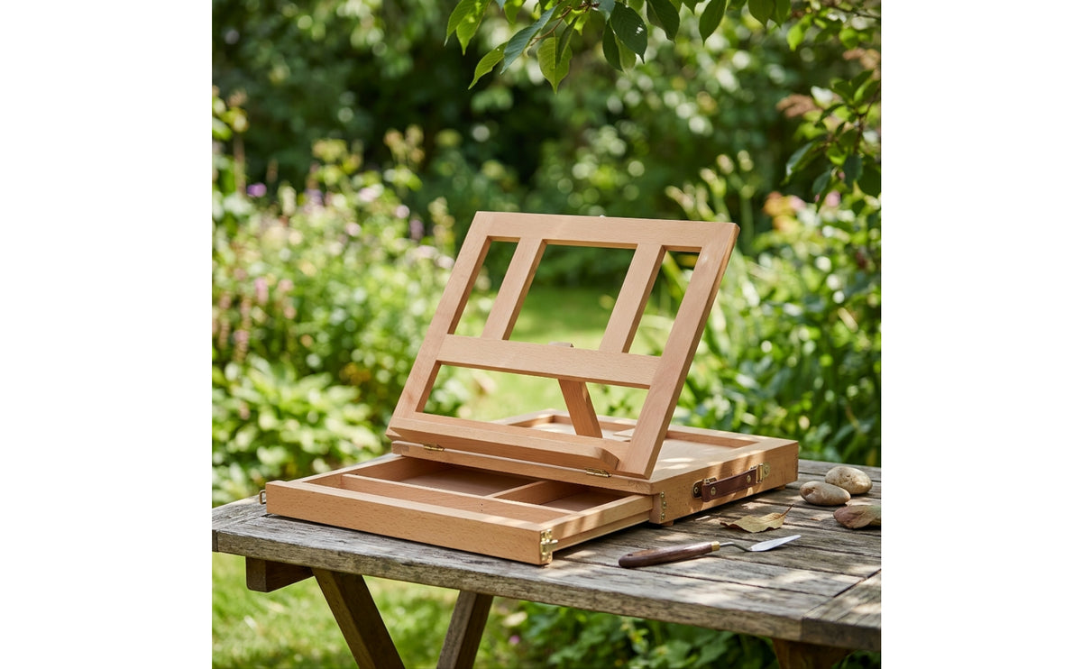 Tabletop Easel with Storage Drawers Adjustable Sketch Box Easel with Drawers Portable for Students, Beginners, Studio, Classroom