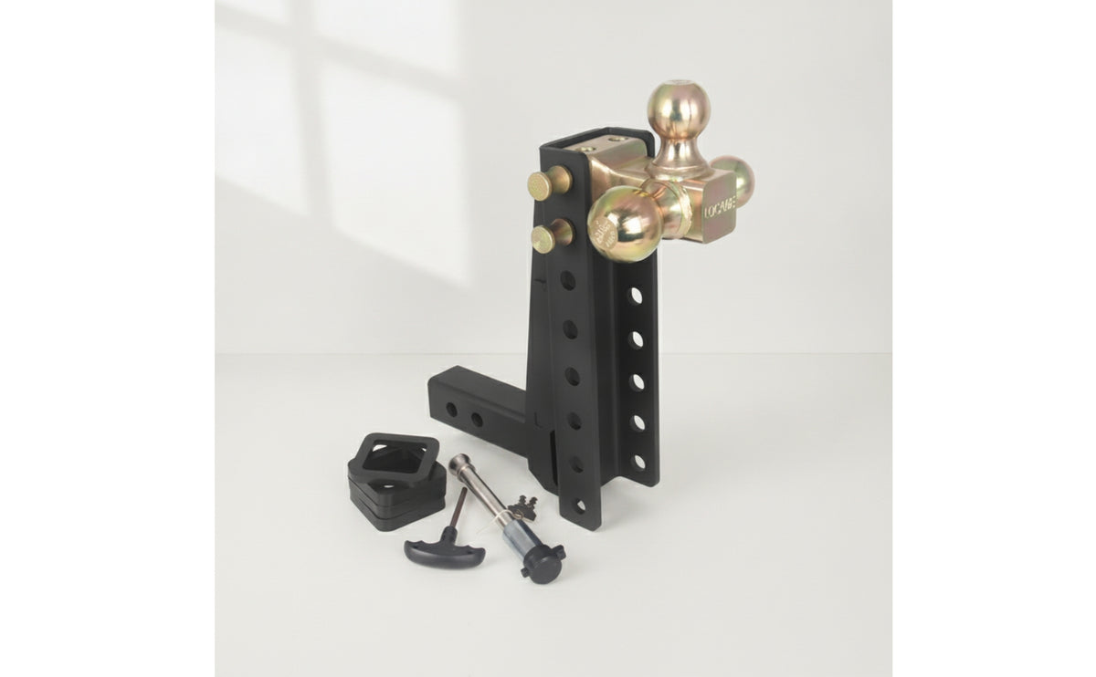 Adjustable Trailer Hitch Ball Mount Powder Coated Adjustable Ball Hitch Black and Gold for RV Owners
