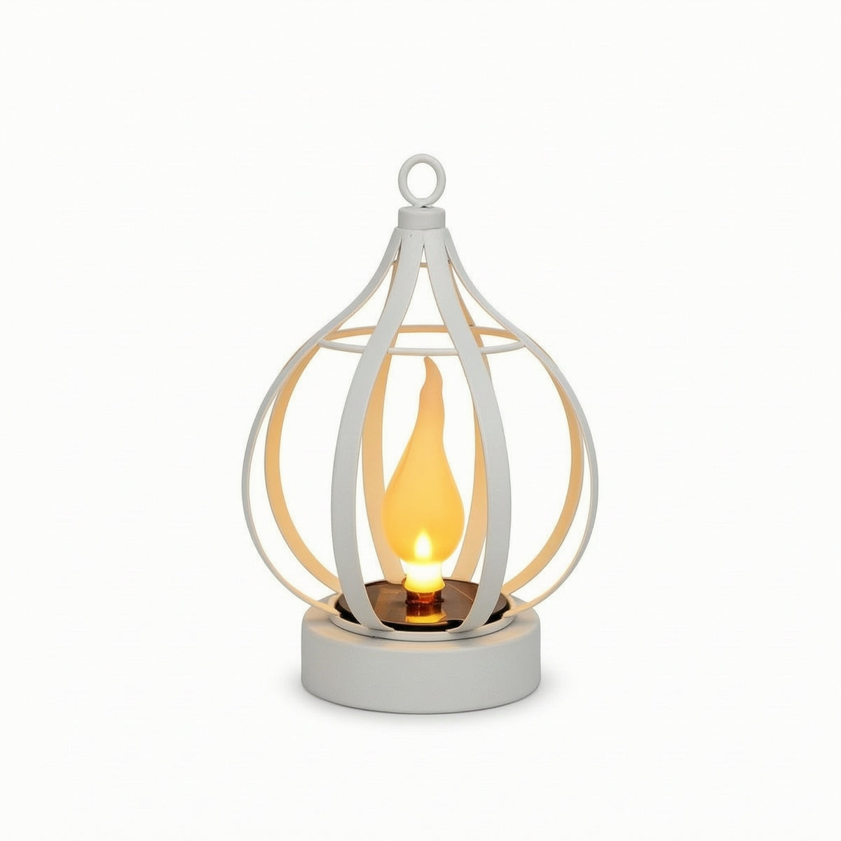 Solar Lantern with Metal Cage Waterproof Solar Hanging Lantern Portable for Yard