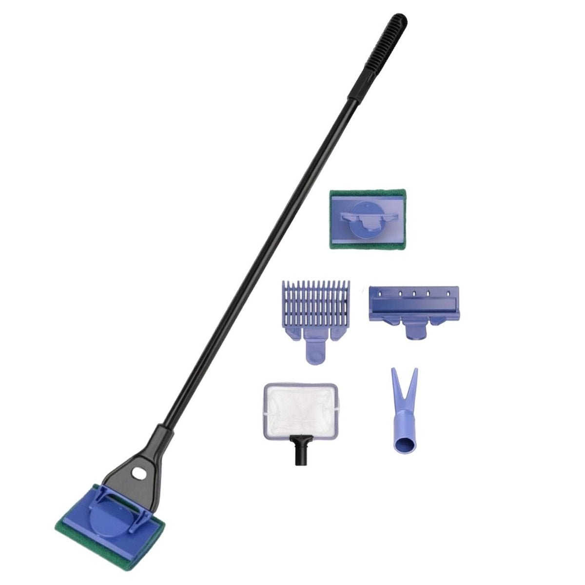 Long-Handled Aquarium Pivoting Multi-Functional Aquatic Tank Scrubber