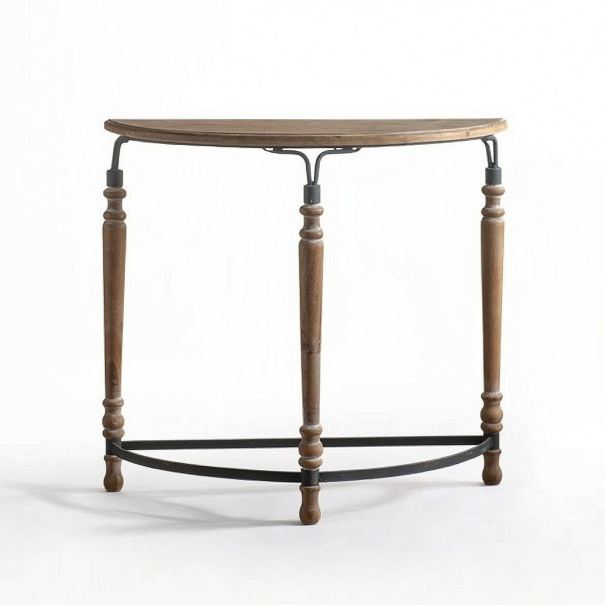 Half-Round Console Table Classic Demilune Console Table Refined for Entryway