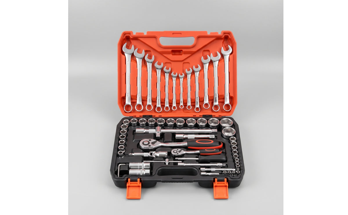 Portable Mechanics Tool Set Compact Socket and Ratchet Set Long-Lasting Bit Driver Comfortable for DIYers