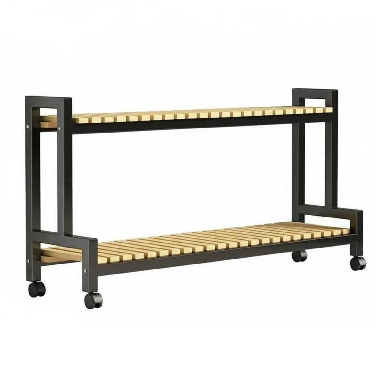 Four-Tier Rolling Planter Shelf Stepped Layout Four-Tier Rolling Plant Stand Trapezoidal Design Versatile for Residents, Balcony
