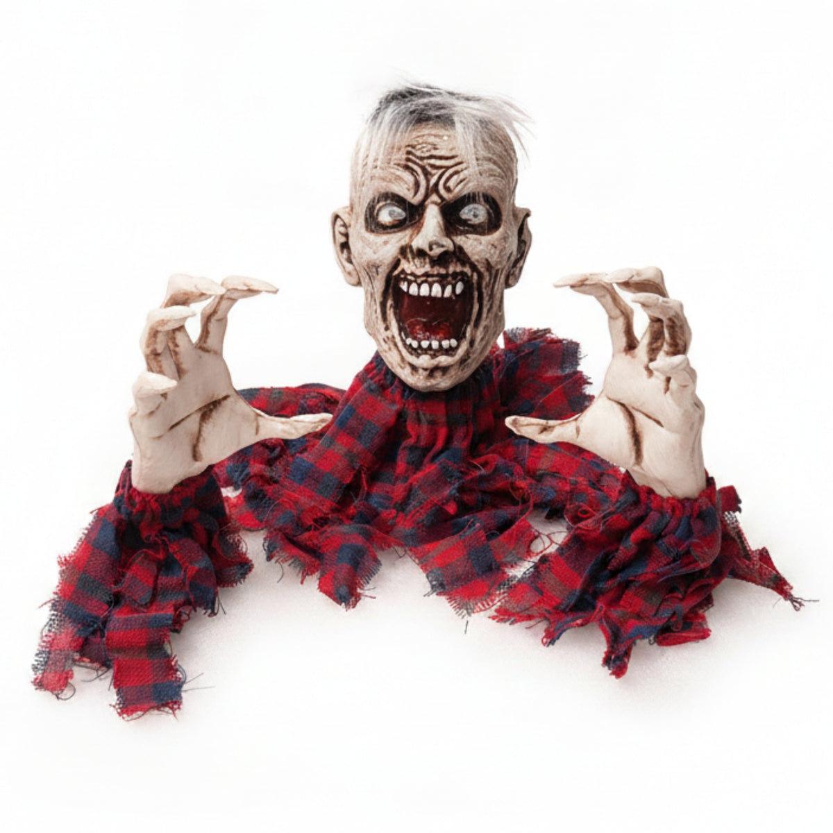 Ground Stake Zombie Halloween Spooky Decor Ragged Plaid