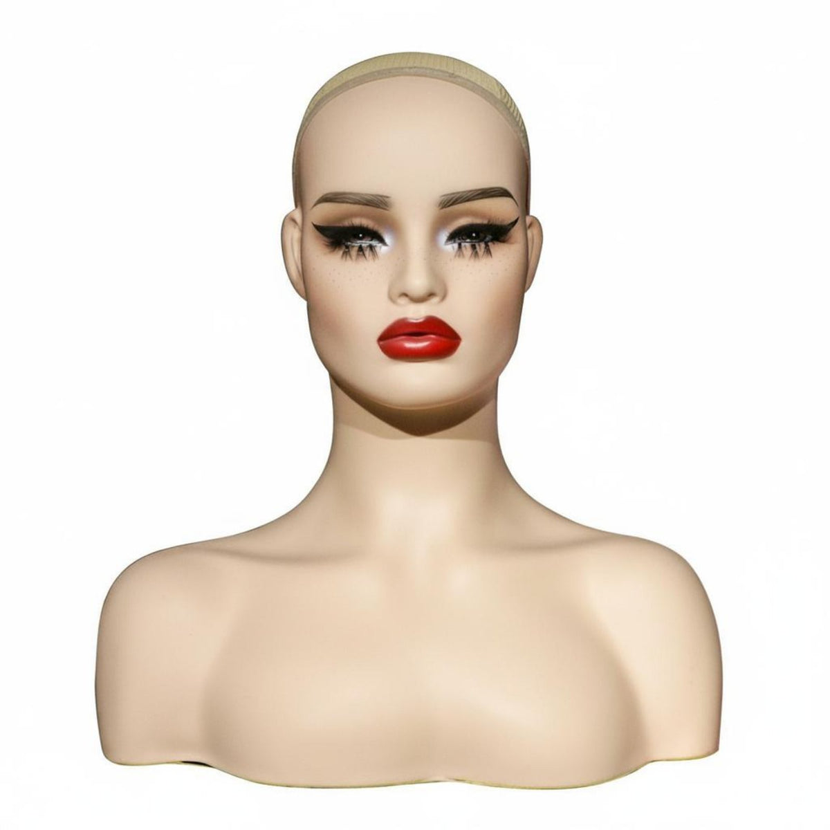 PVC Mannequin Head Hairpiece Display Head Realistic Face Shape for Photo Studio
