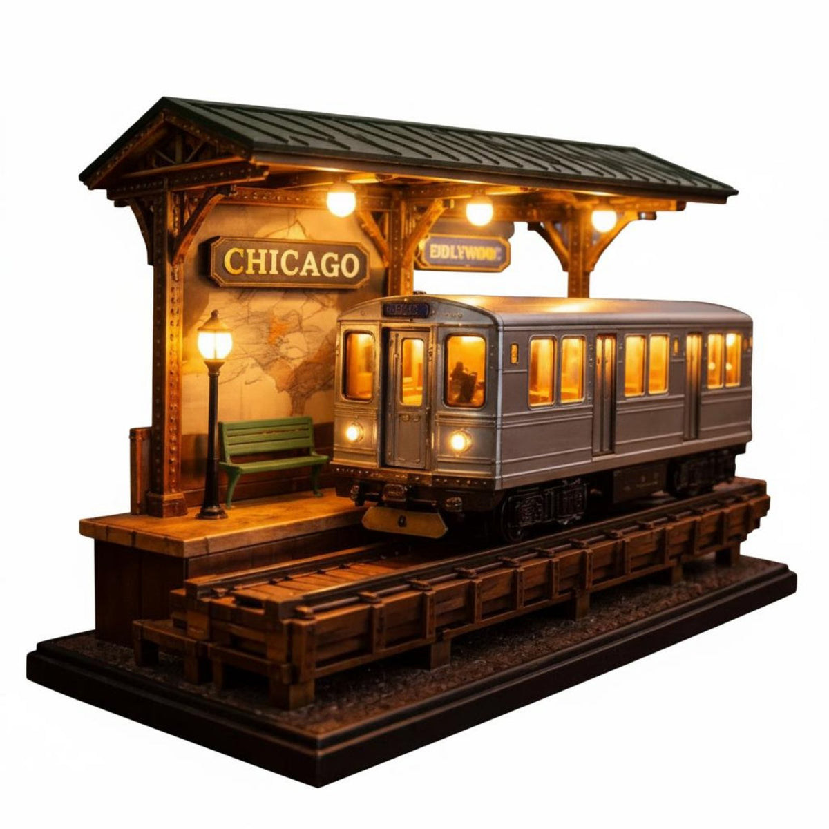 NYC Metro Model Light Unique Shape Metro Train Lamp Warm Radiance for Urban Fans