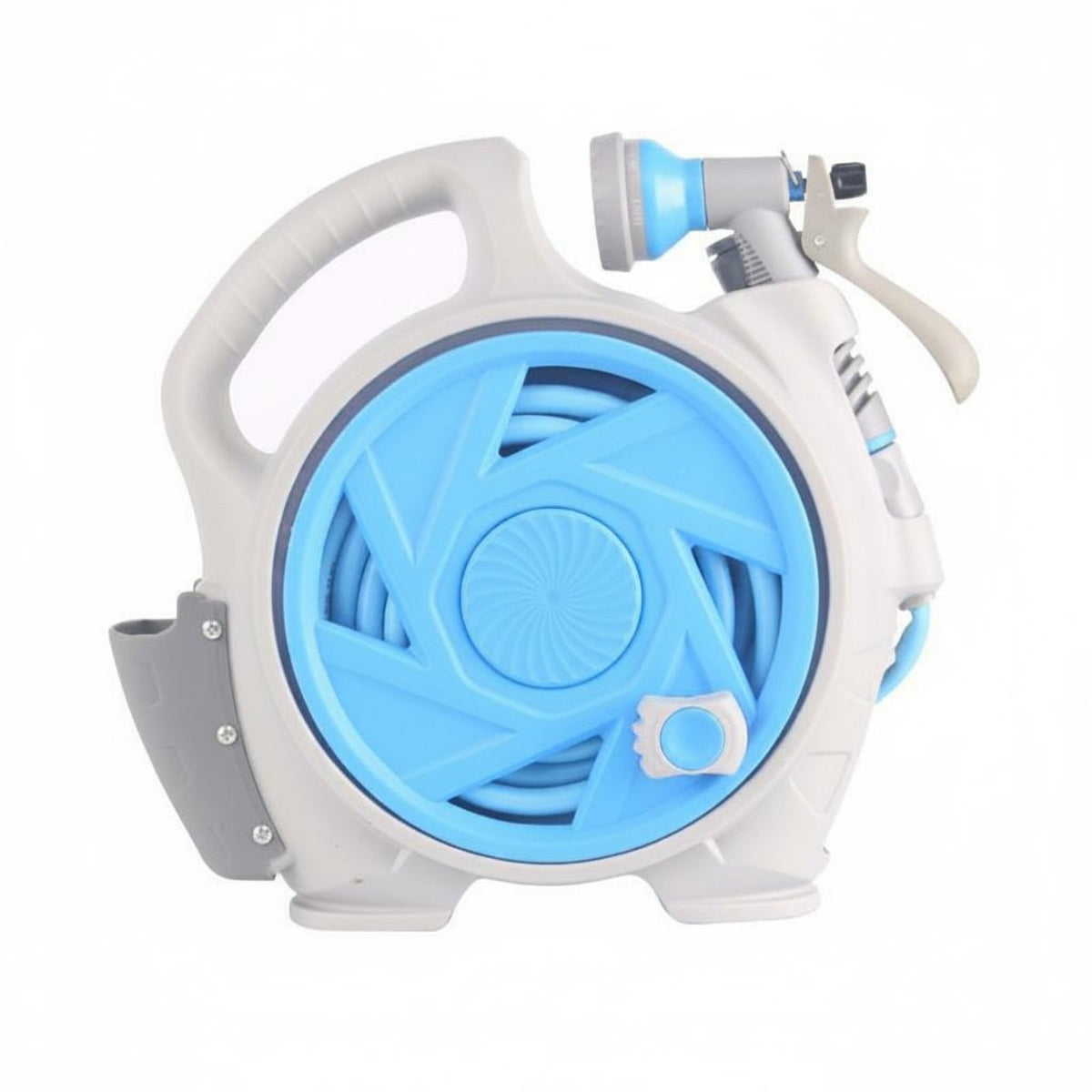 Tangle-Tangle-Resistant Hand-Carry Water Hose Reel 7 Spray Patterns Portable Hose Reel Set Gardening Tool for Patio