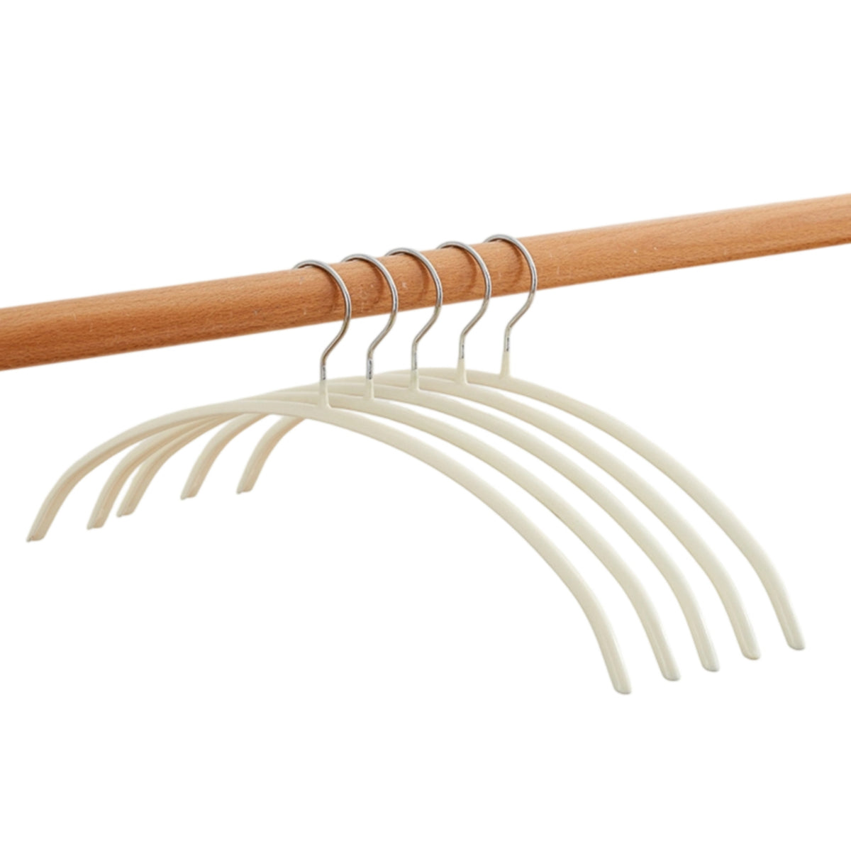 5 Pieces Rounded Profile Curved Hanger Long-Lasting Closet Storage for Wardrobe