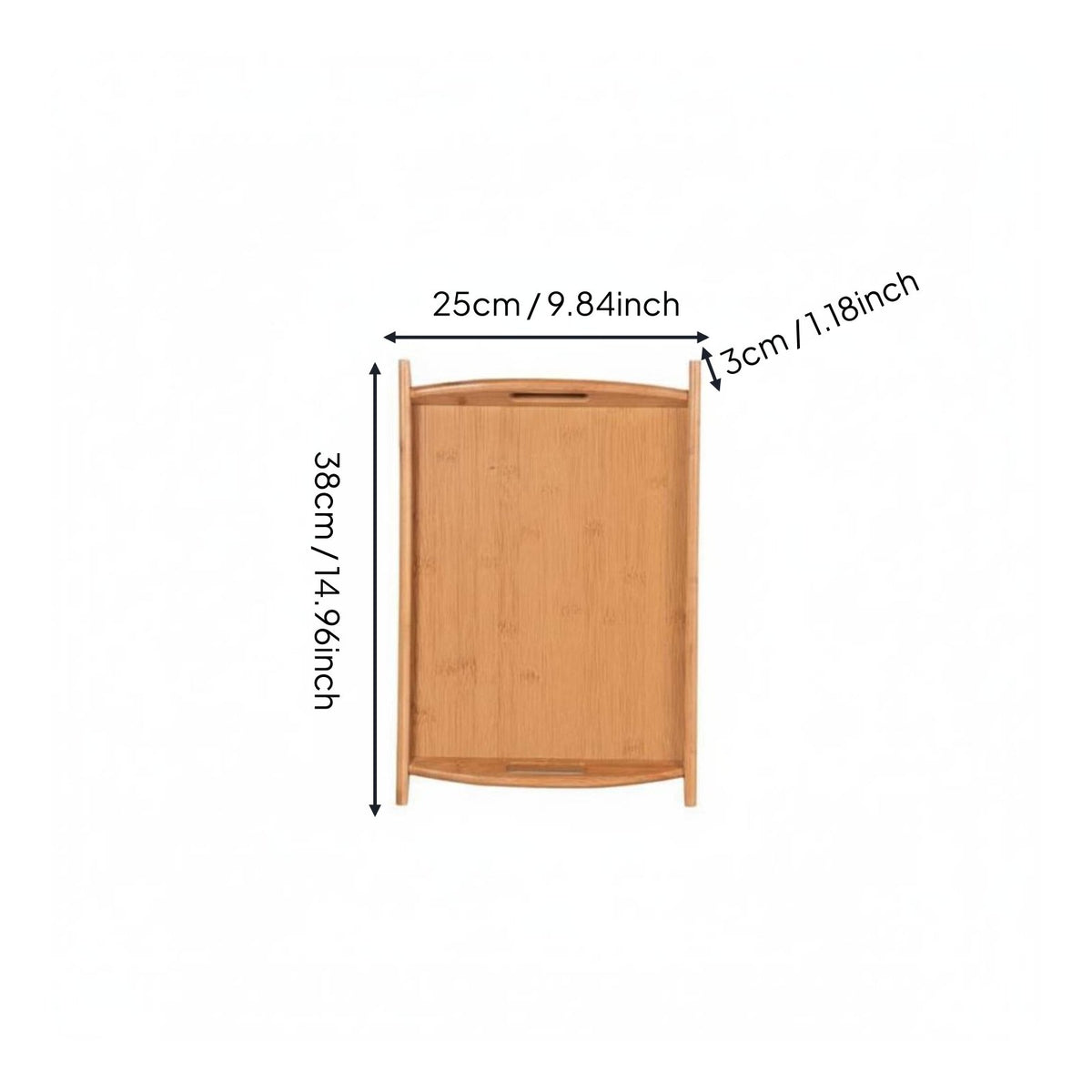 Rectangular Wooden Food Tray Multipurpose Nesting Bamboo Trays for Dining Room