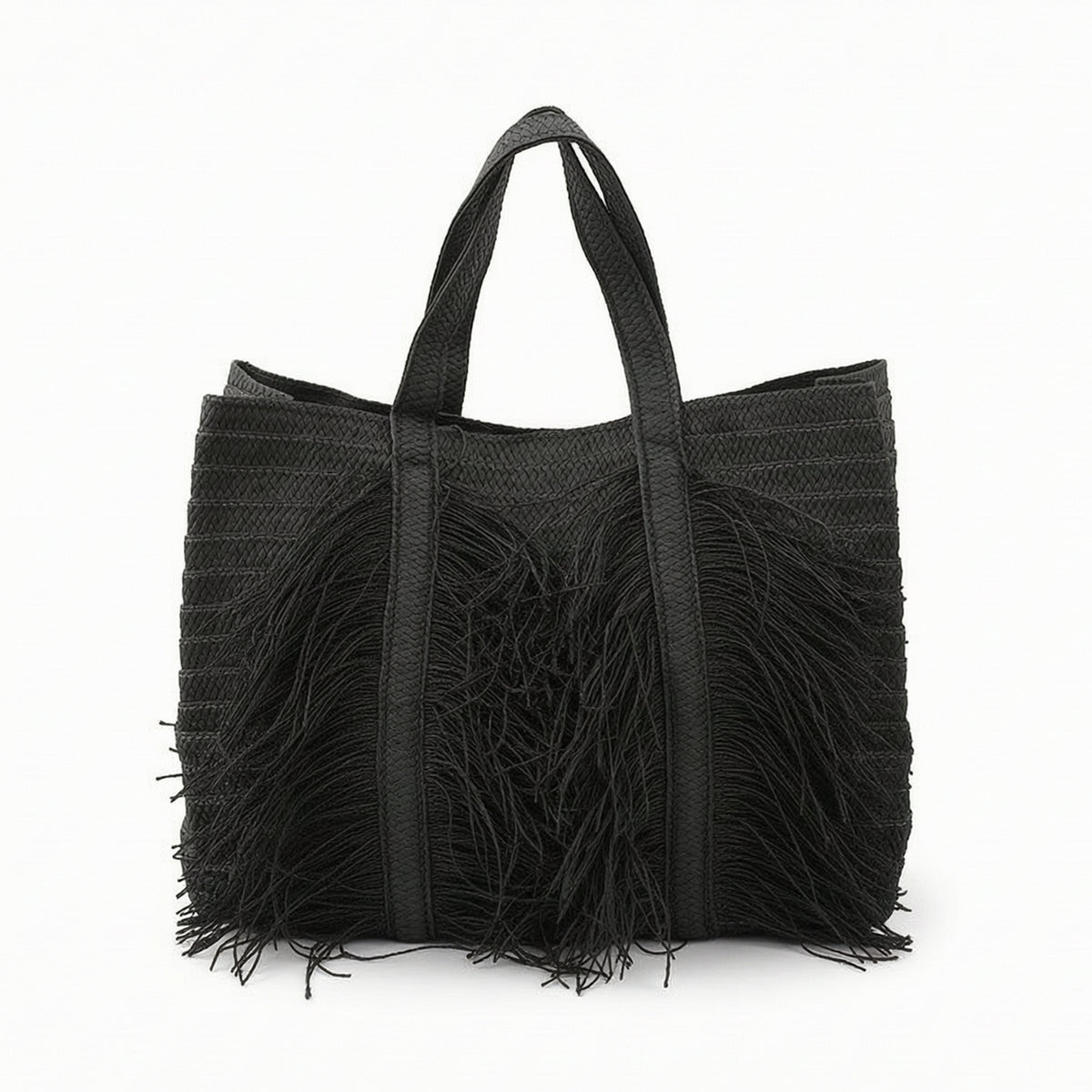 Tote Bag with Fringe Handwoven Fringe Tote Bag Boho for Beach, Women
