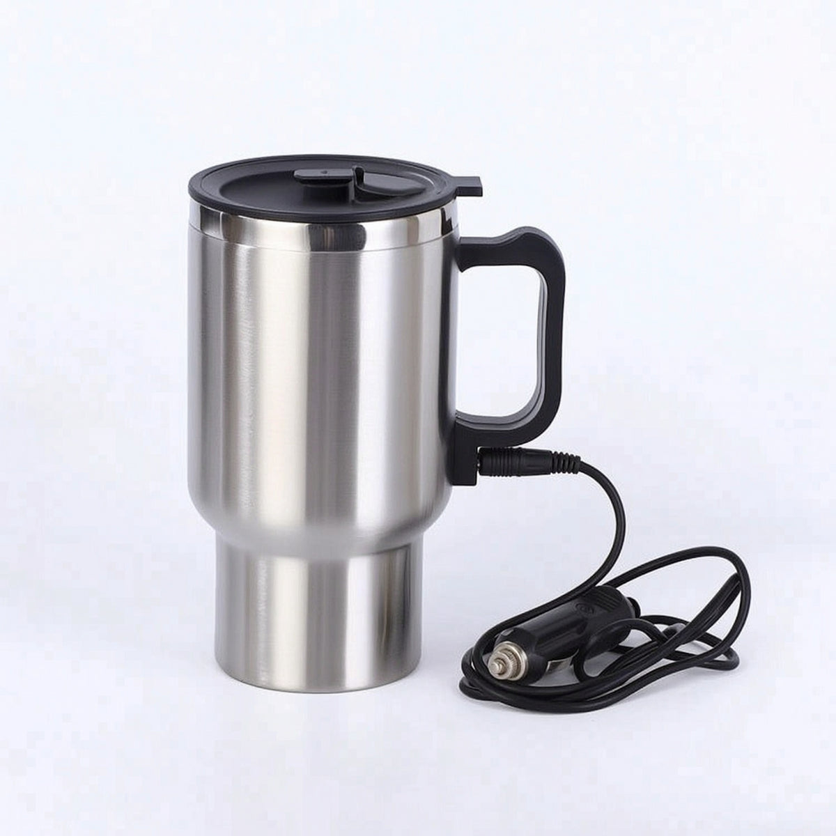 Car Mug with Cigarette Lighter Plug Stainless Steel Heated Cup for Road Trippers