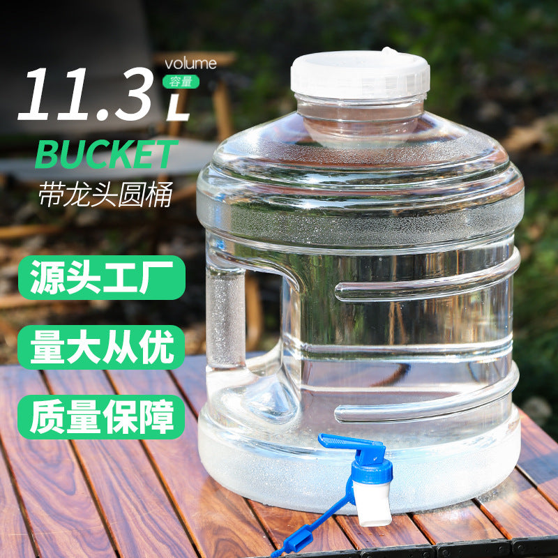 11.3L Transparent Water Bucket with Faucet, Wide Mouth, Food-Grade PC, for Home and Outdoor Tea Bar