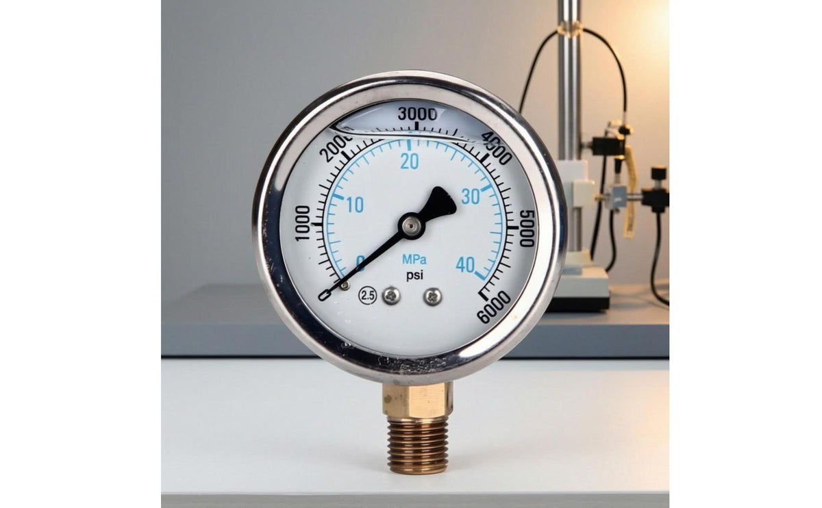 Spray Machine Pressure Gauge Brass Threaded Connection Shock-Resistant Gauge White Dial