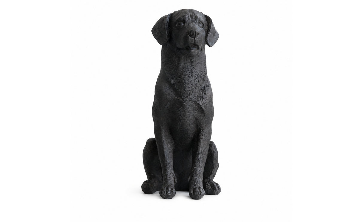 Resin Sitting Dog Figurine Seated Dog Figurine Tabletop Ornament Carved for Collectors, Living Room, Entryway, Office, Bookshelf