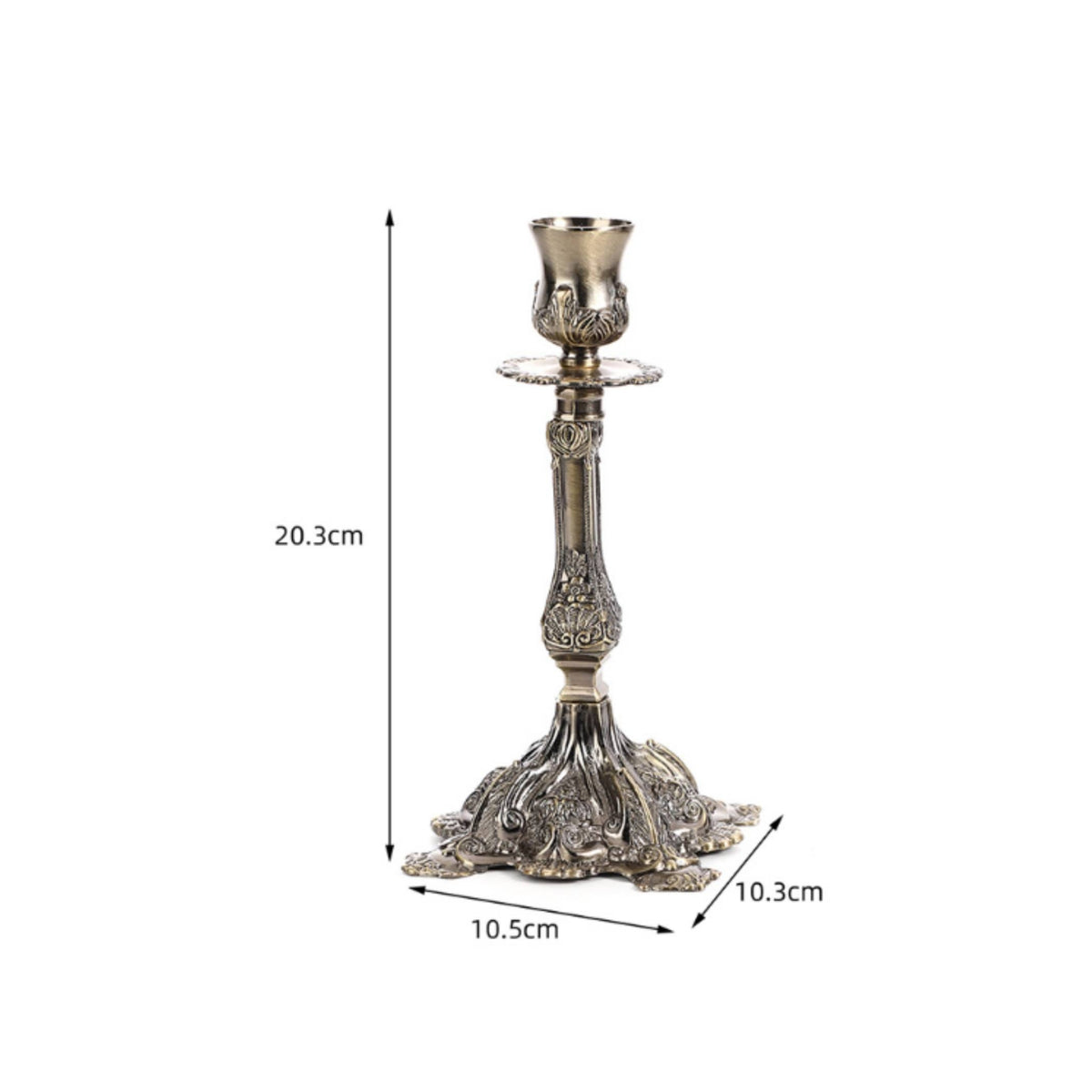 Ornate Candle Holder Reflective Shiny Finish Classical Candle Holder