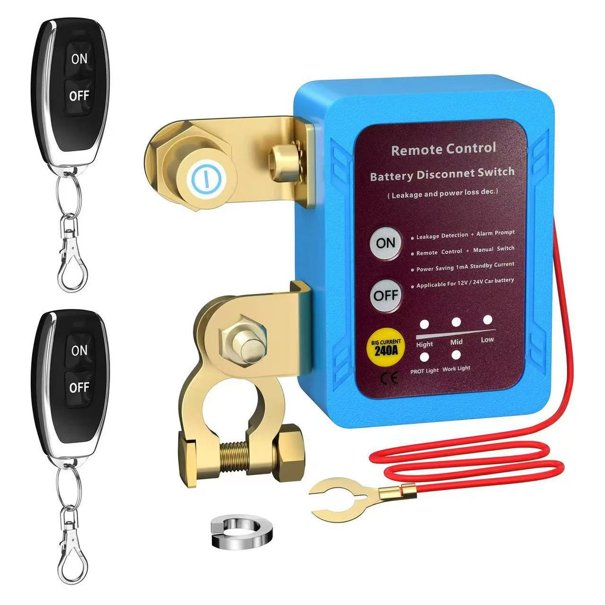 Remote Battery Disconnect Switch for 12V/24V Vehicles