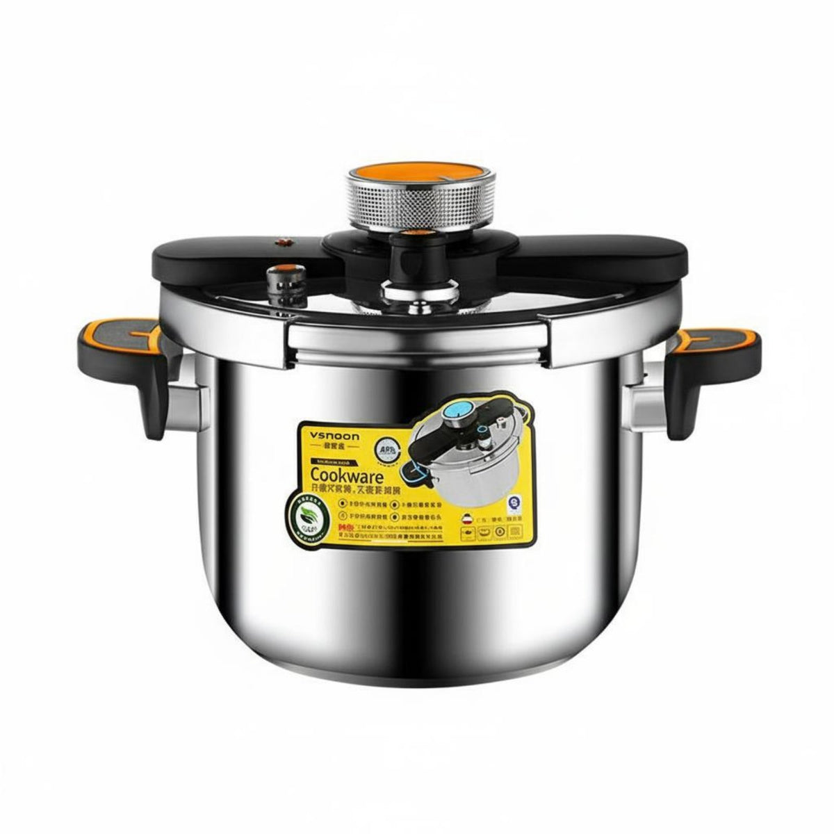 Anti-Scalding Handles Stainless Steel Pressure Cooker All Stovetops Compatible Rotary Knob Pressure Cooker Even Heat Distribution Multifunction Cooking Pot 3-in-1 Versatility for Beginners, Outdoor, Camping