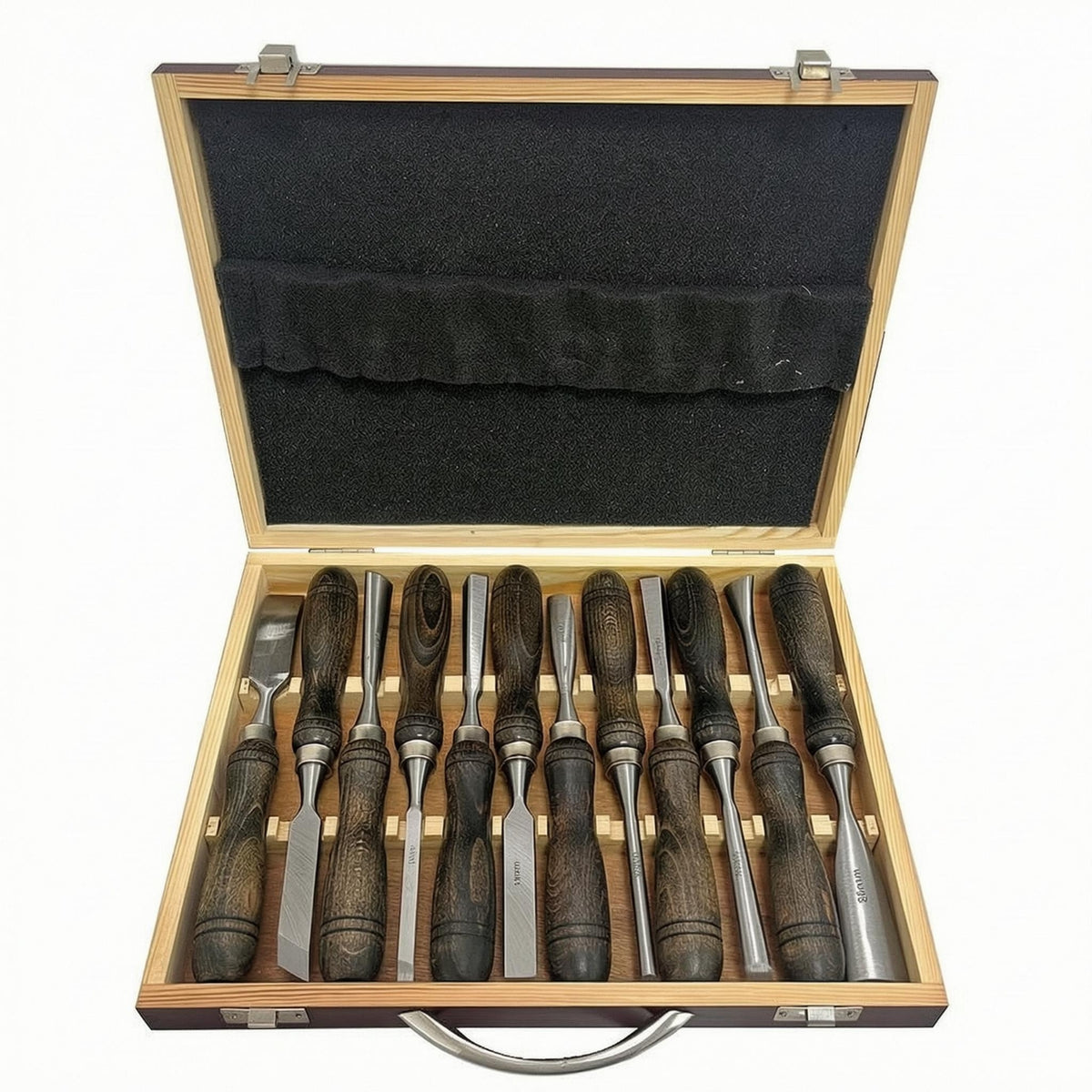 12 Pieces Carving Chisels Foam Inserts Wood Shaping Set Ergonomic Grip