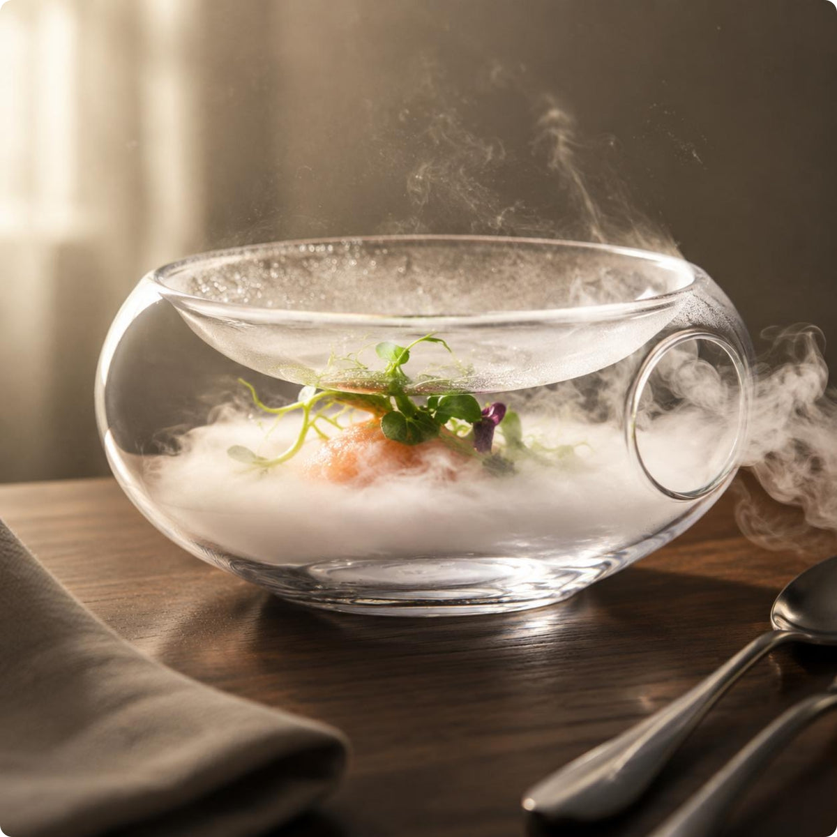 Side Opening Glass Bowl Transparent Glassware Frosted Vessel Easy to Clean Tableware for Banquet, Bar