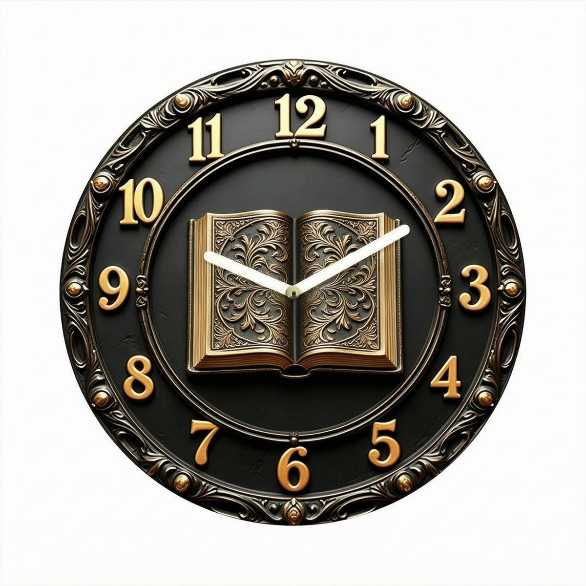 Round Analog Wall Timepiece 12-Hour Clock Face Home Decor Easy to Read