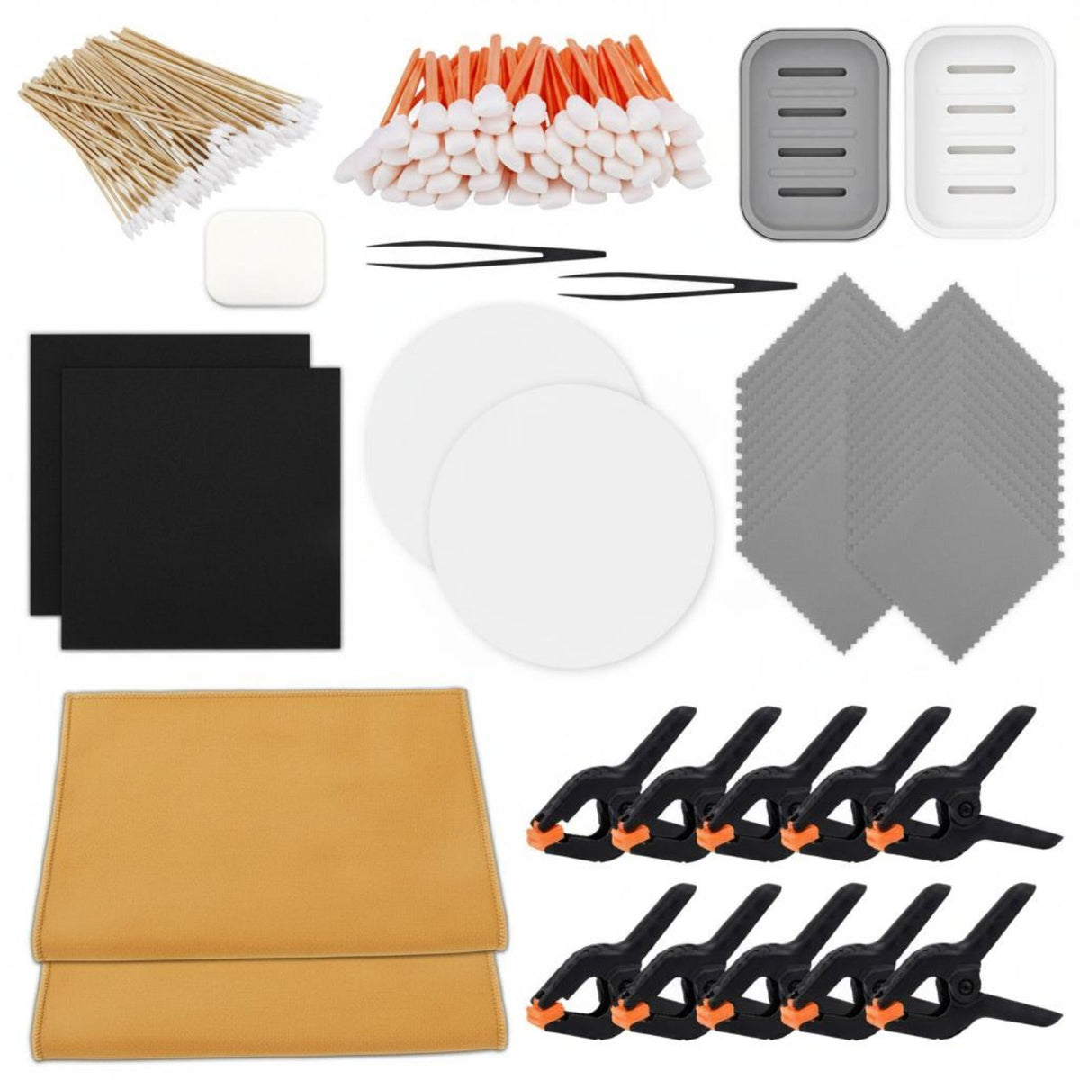 210 Pieces Malleable Pads Card Flattening Repair Tool Set Absorbent Sponge Trading Card Cleaning Kit