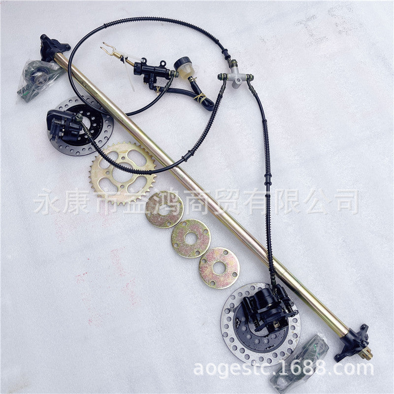 DIY Custom Three-Wheel Four-Wheel Motorcycle Beach Buggy Kart Modified Rear Axle Suspension Dual Disc Brake Rear Axle Three-Hole
