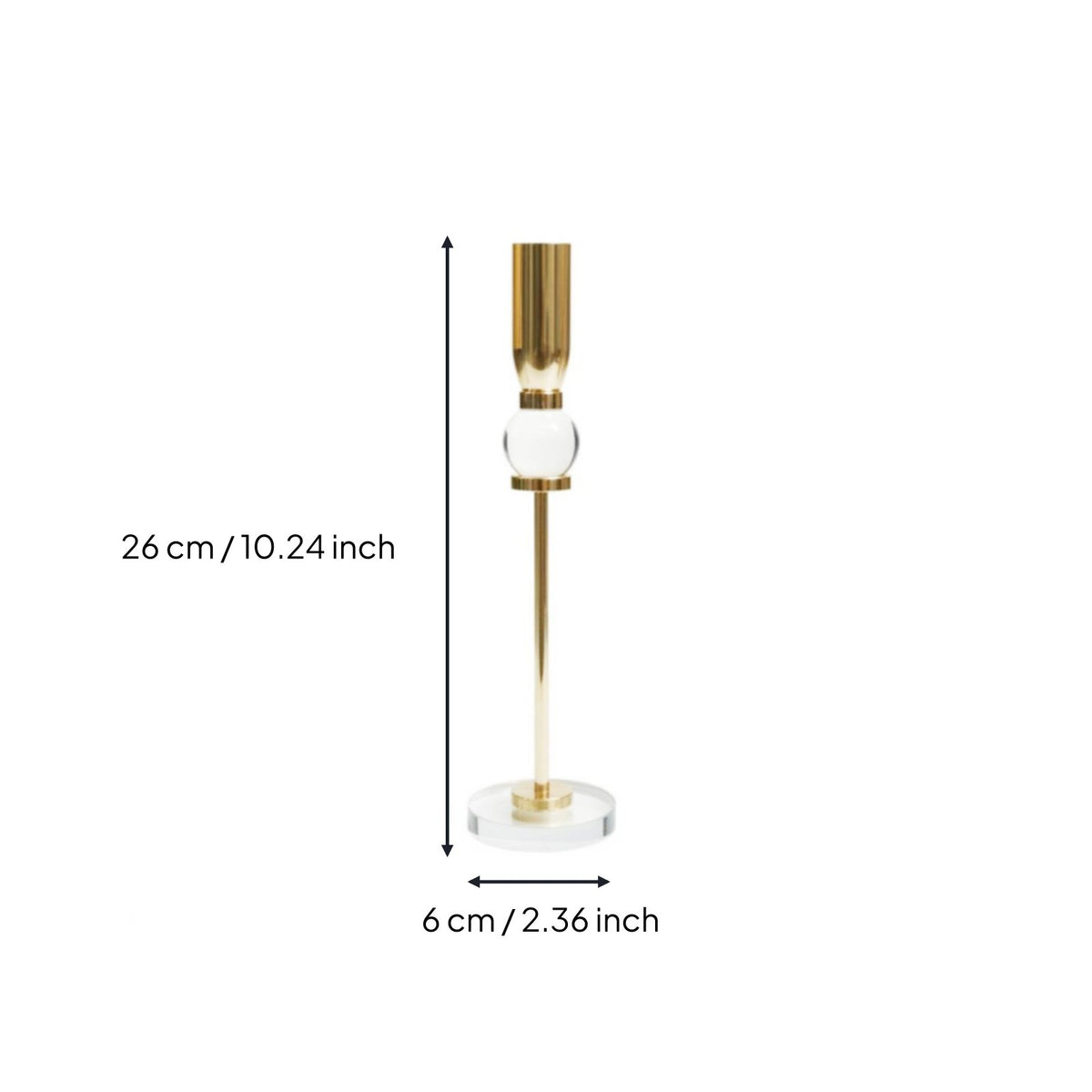 Crystal Ball Candlestick Romantic Atmosphere Tall Single Stem Candle Stand