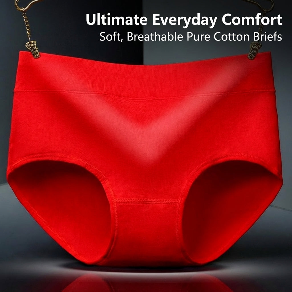 Underwear Women Multipack in Soft 100% Material with Wide Waistband, Breathable Knickers with Fine 40 Count Weave, Comfortable Pants