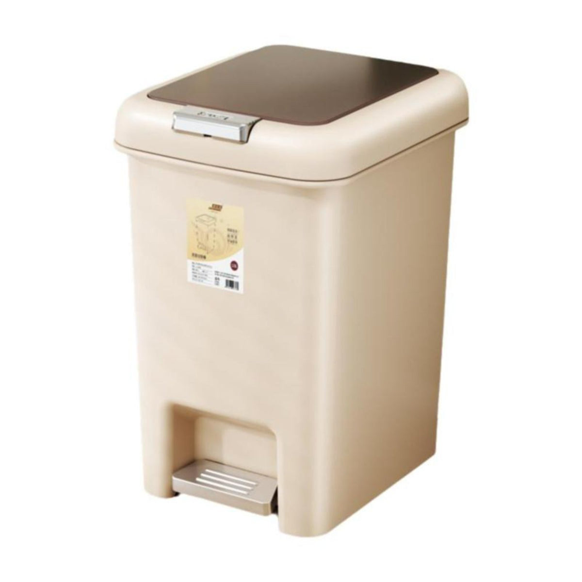 Large Capacity Trash Can with Foot Pedal and Lid