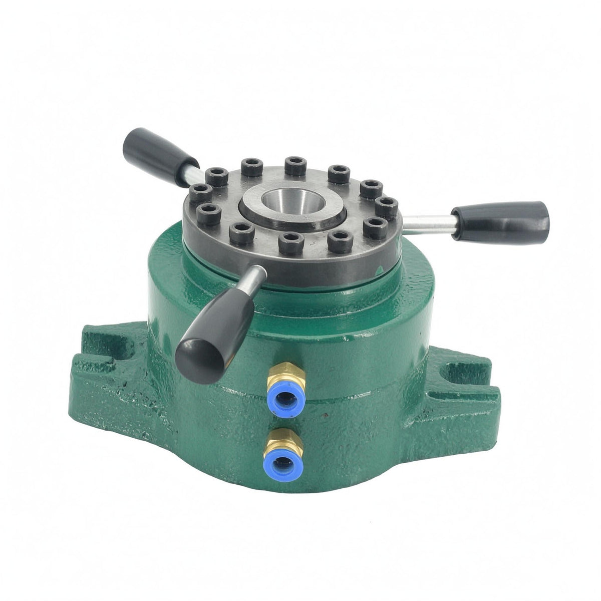 Workholding Clamp Seat Metal Pneumatic Indexing Clamp Seat Painted Green