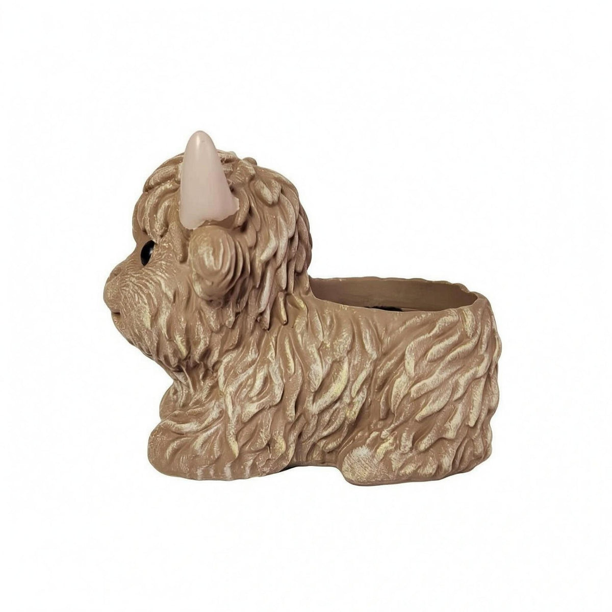 Resin Bovid Planter Textured Bovid Planter Non-Porous Surface for Courtyard