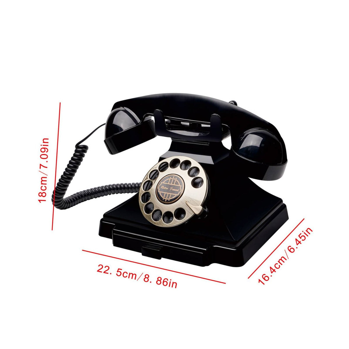 Rotate Dialing Audio Guestbook Phone Bronze Handle Audio Guest Book Namecard Tray Vintage Guest Book Phone Easy to Use for Wedding Planners, Party, Hotel