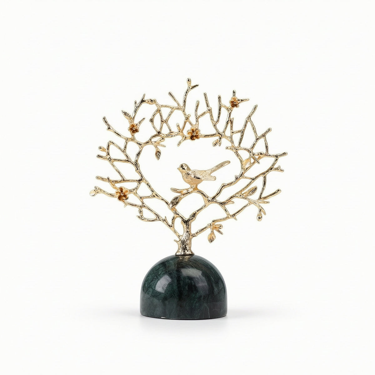 Coral Decor with Birds Gold Toned Coral Tabletop Ornament Nature Influenced Tabletop Ornament for Living Room, Entryway, Office
