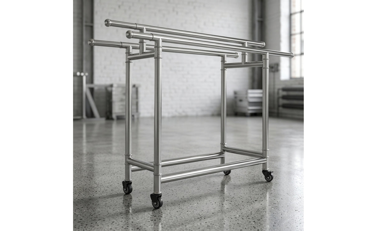 Space-Saving Clothes Drying Rack with Wheels Compact Rolling Drying Rack Rust-Resistant Heavy Duty for Indoor, Balcony