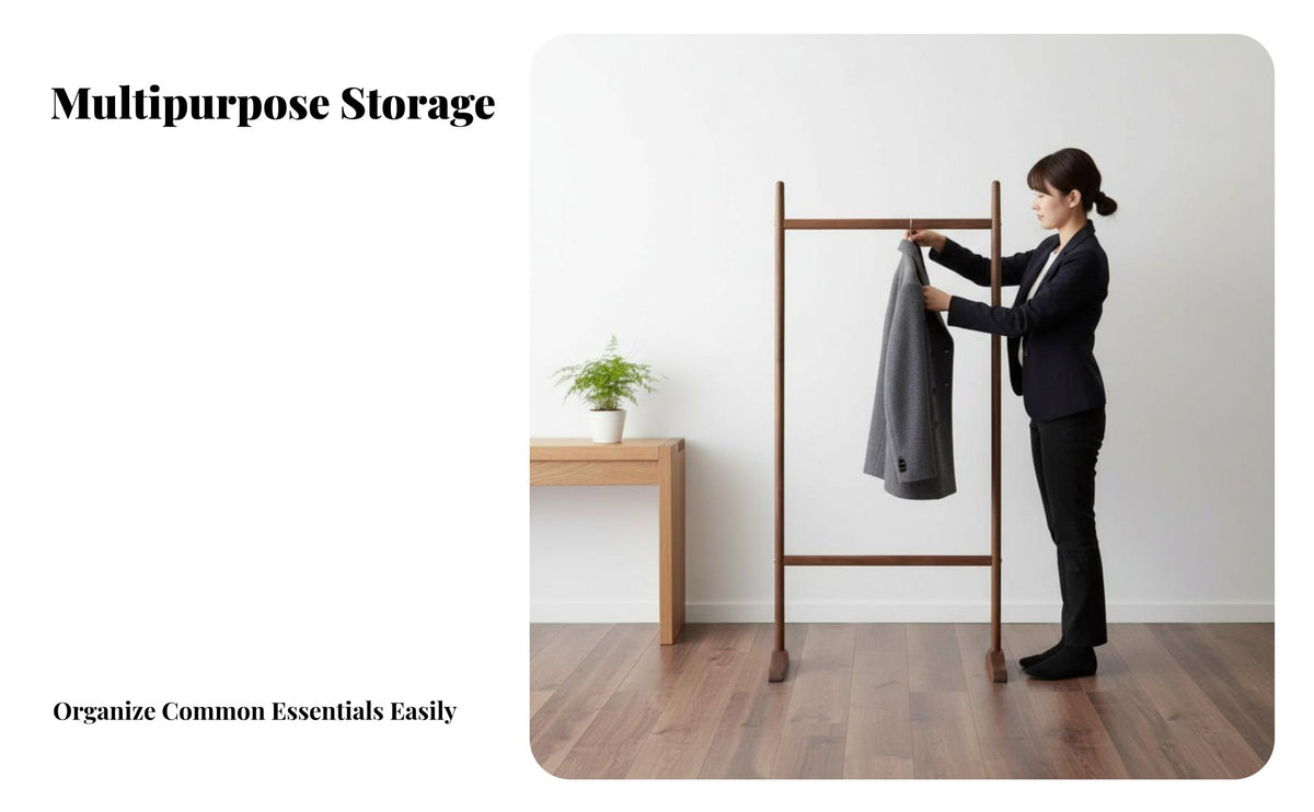 premium wood Wood gratisstanding Coat Rack Nordic Design gratisstanding Cubic Clothes Tree Floor-Standing Clothing Organizer Minimalist design for Apartment Dwellers, property owners, Office Workers, Entryway, Hallway, Living Room, Bedroom