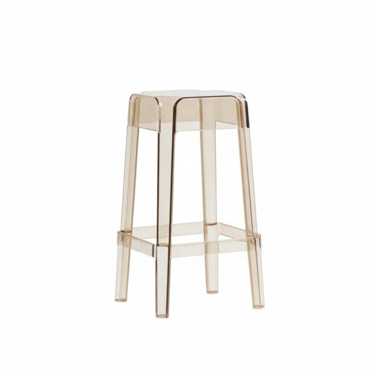Clear High Stool Nordic design Bar Chair Molded Seat for Counter, Kitchen Island