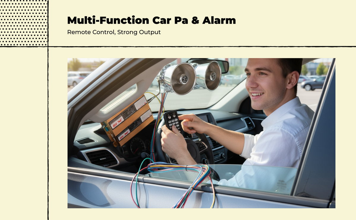 Car alarm with loud siren
