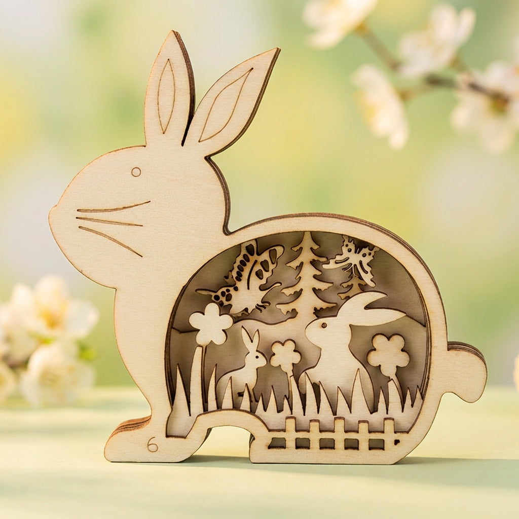 DIY Easter Ornament Kit Ready to Paint Three-Dimensional Wooden En Scene Craft Handmade Fun Three-Dimensional Wooden Painting Craft for Children