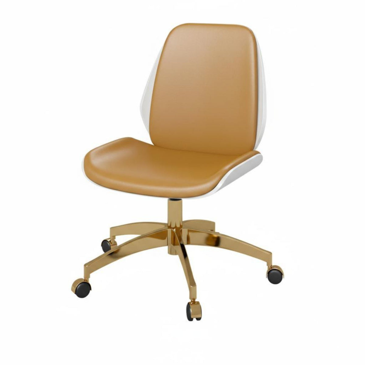 Armless Upholstered Caster Chair Height Adjustable Office Furniture for Students