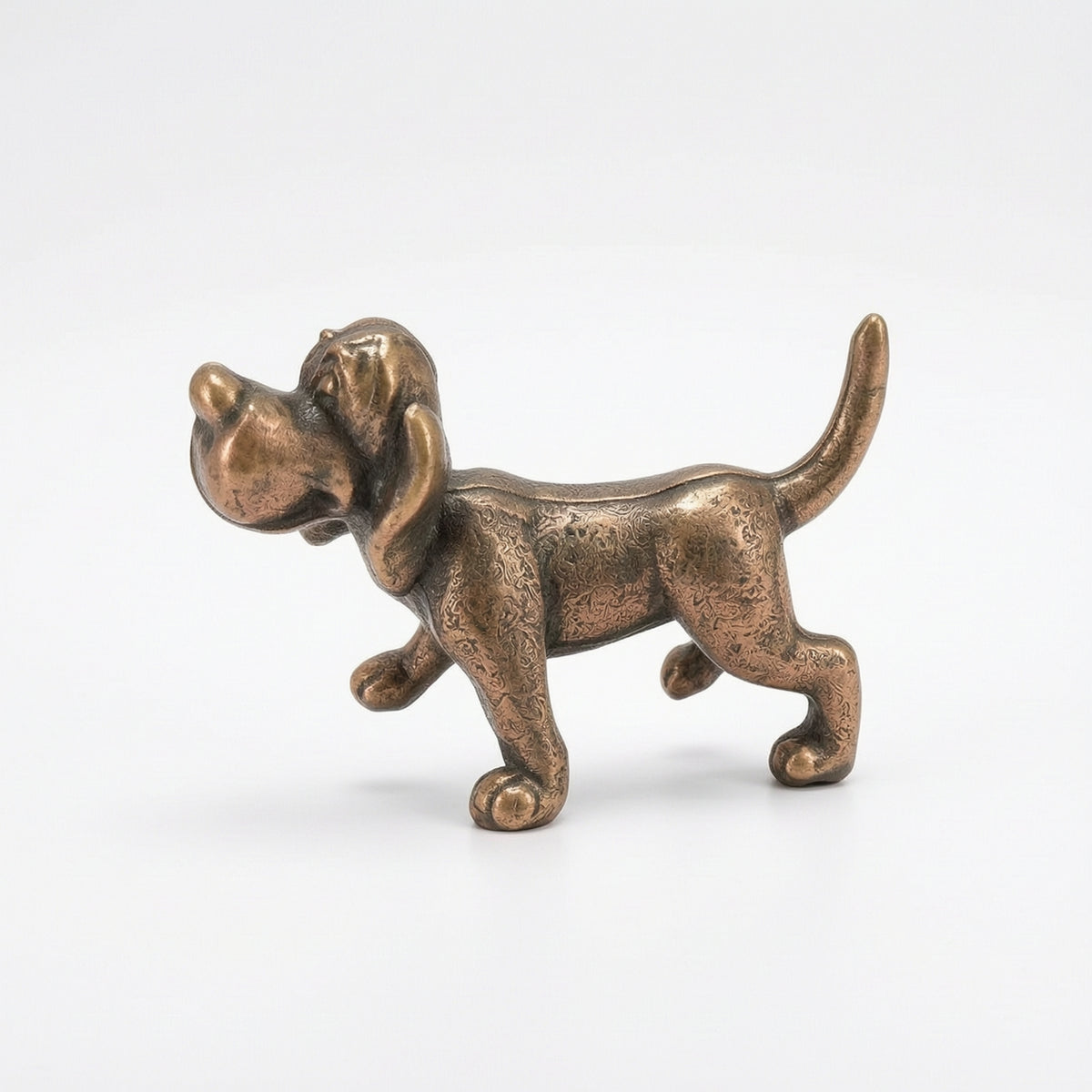 Dog Figurine Bronze Dog Figurine with Weighted Base Sculpted for Desk, Office