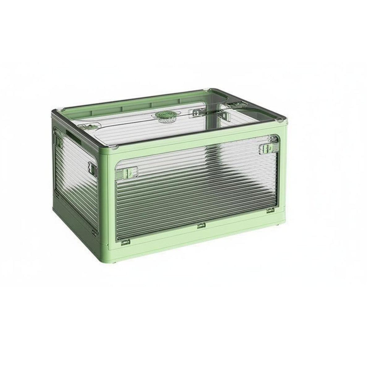 Collapsible Storage Box with Doors Transparent View Closet Container for Parents