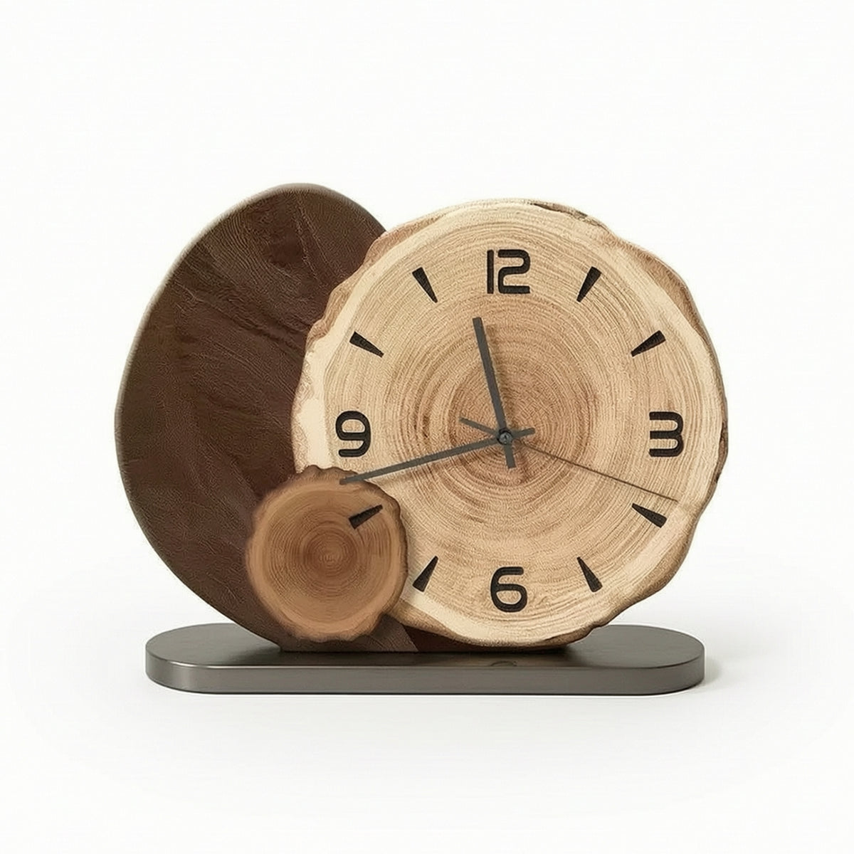 Analog Clock with Rectangular Base Modern for Living Room