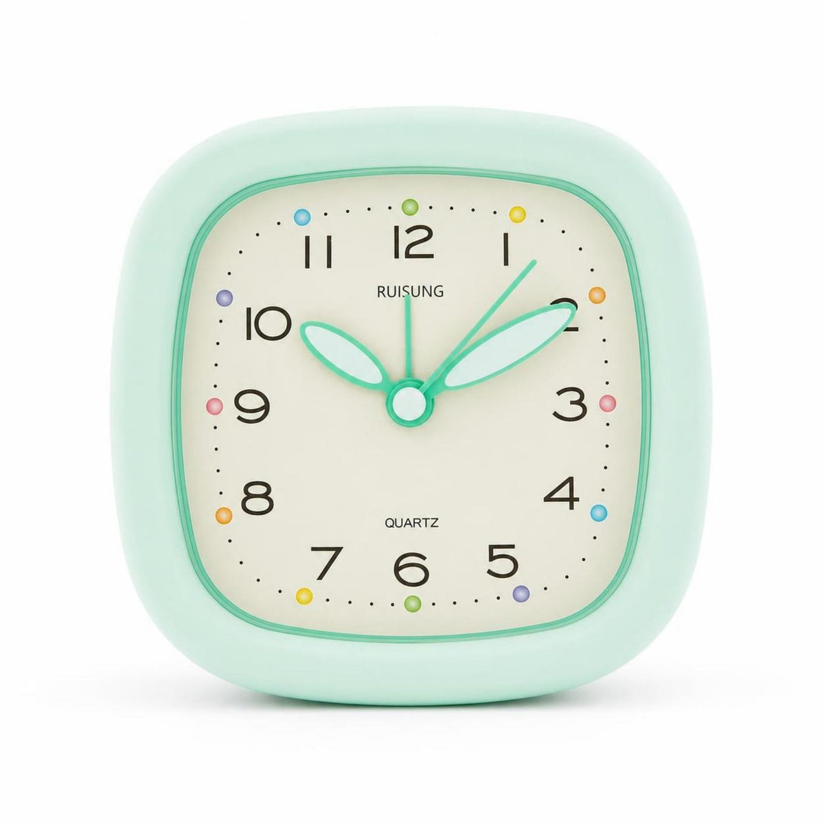 Non-Ticking Analog Alarm Clock Silent Quartz Alarm Clock Easy-to-Read Compact for Children, Students, Heavy Sleepers, Nightstand, Bedroom, Desk
