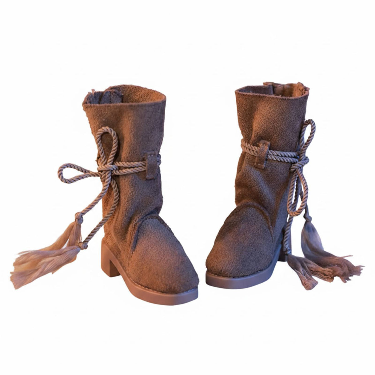 BJD Doll Boots PU Leather Brown Suede Doll Boots Wear Resistant Miniature Toy for Display