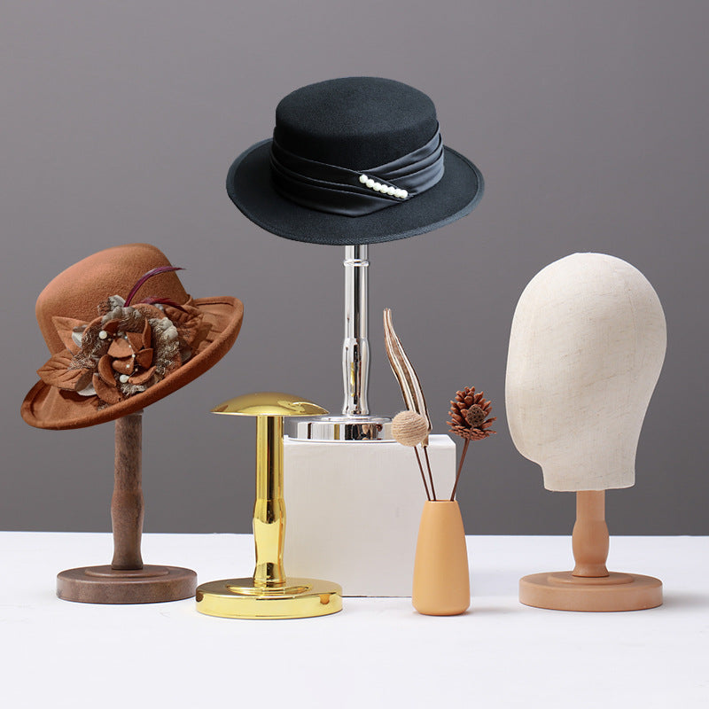 Clothing Store Hat Display Rack Hat Stand Hat Holder with Wig Head Model